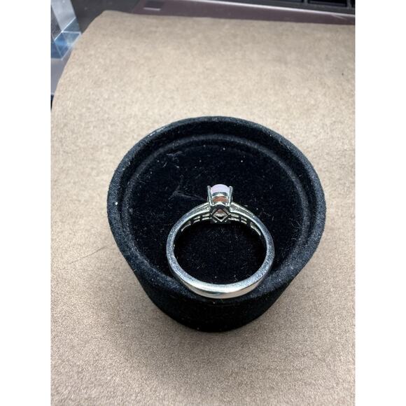 Sterling Silver Ring Pink Stone Oval Prong Setting Size 8 925 - Picture 8 of 11